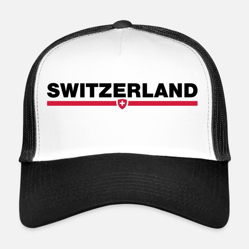 Switzerland - Casquette trucker - blanc/noir
