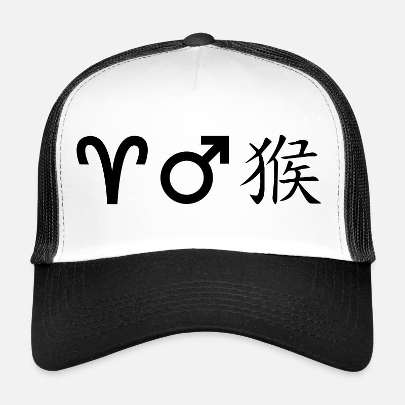 Bélier, Mars Singe - Casquette trucker  - blanc/noir