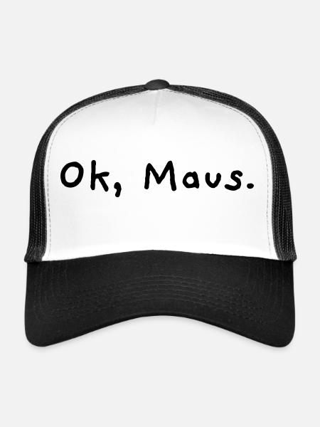 Ok, Maus - Trucker Cap - Weiß/Schwarz