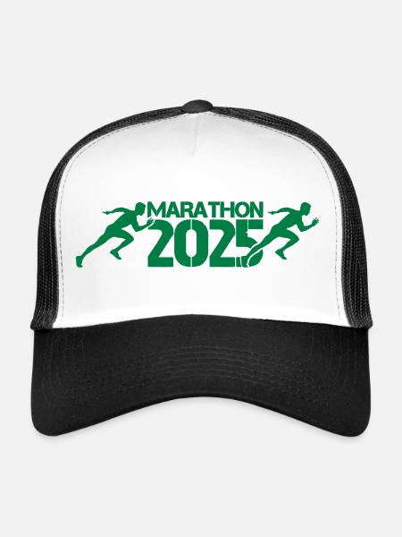 Marathon 2025 - Casquette trucker  - blanc/noir - Devant