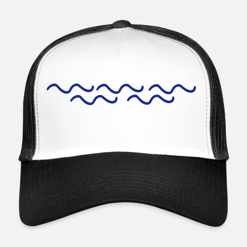 Wellen - Trucker Cap - Weiß/Schwarz