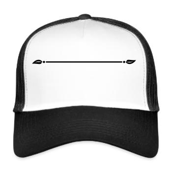 Line Leaves Leaf Decor Stroke Decoration - Trucker Cap - white/black - Front