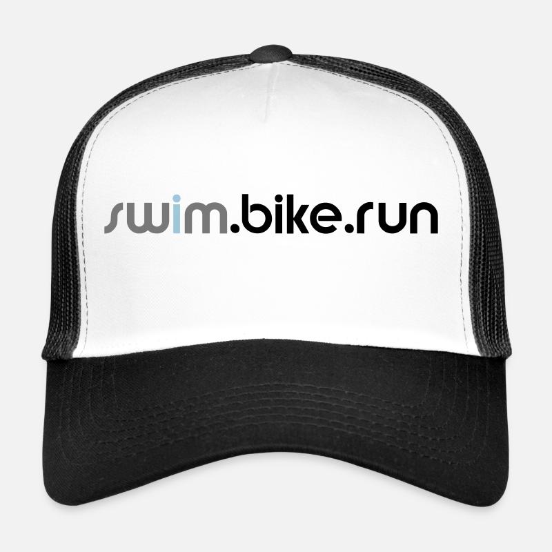 swim.bike.run Triathlon Triathlet Geschenk Sport - Trucker Cap - Weiß/Schwarz