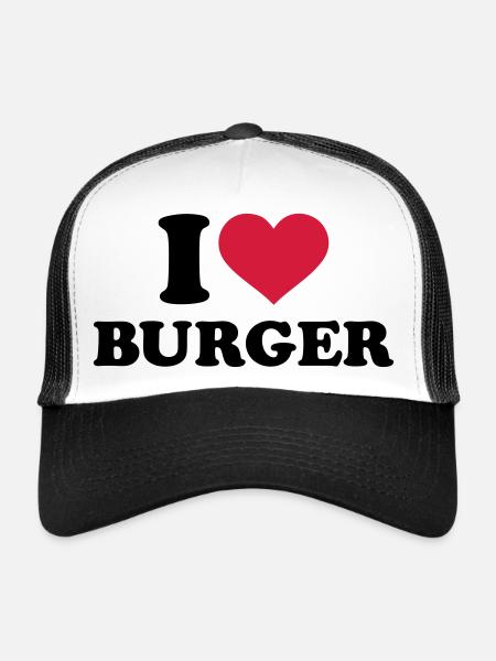 I love Burger - Trucker Cap - white/black - Front