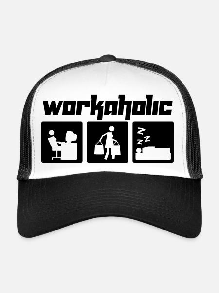 Workaholic (Vektor) - Trucker Cap - white/black - Front