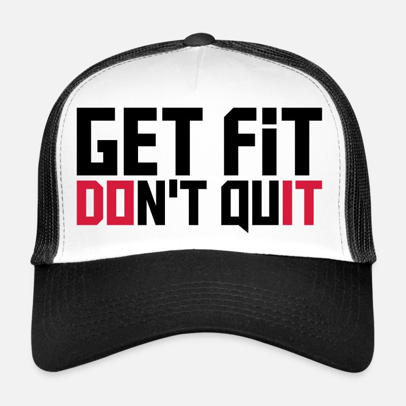 do it get fit dont quit logo design cool trainiere Trucker Cap