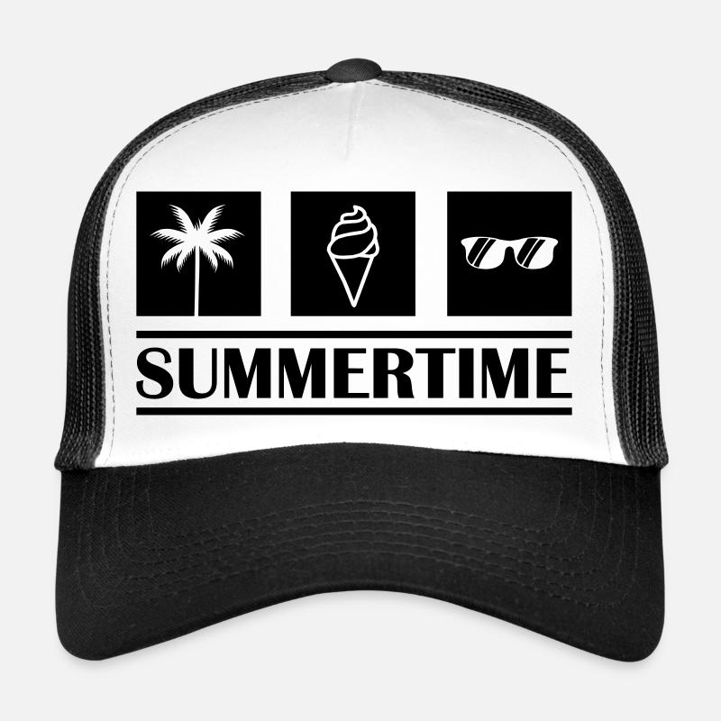 Summertime - Trucker Cap - Weiß/Schwarz