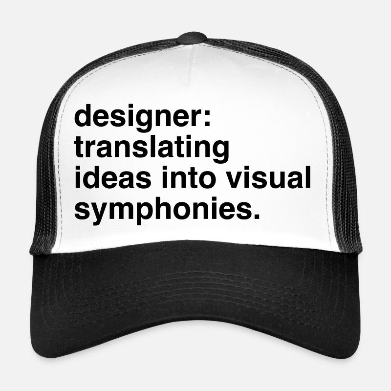 Designer Designerin Design 013 - Trucker Cap - Weiß/Schwarz