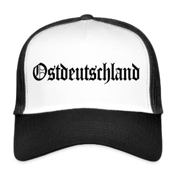 Ostdeutschland Schriftzug Altdeutsch - Trucker Cap - Weiß/Schwarz - Vorne
