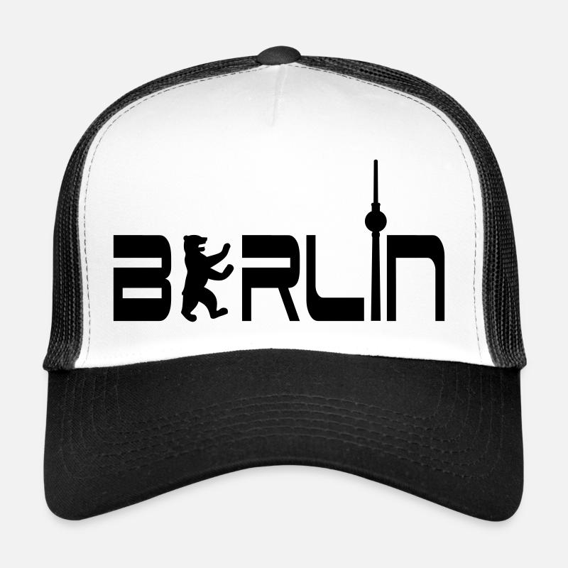 Berlin Fernsehturm Baby-Strampler - Trucker Cap - Weiß/Schwarz