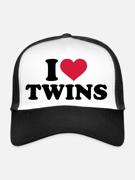I love twins - Casquette trucker  - blanc/noir - Devant