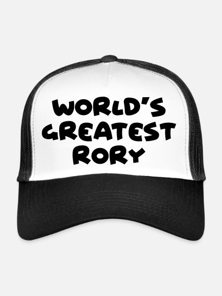 worlds greatest rory name - Trucker Cap - white/black - Front