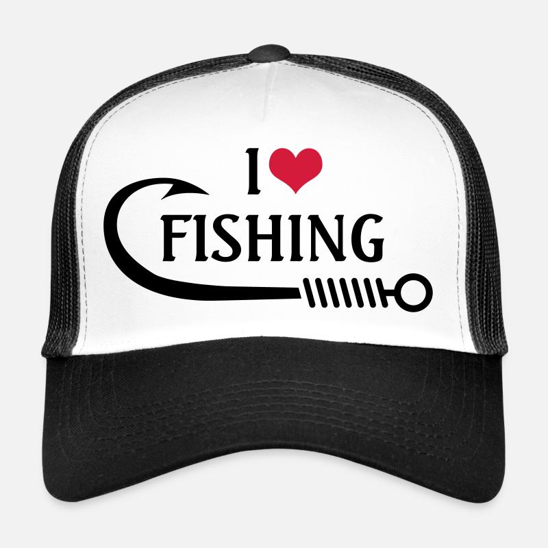 J'adore la pêche - Casquette trucker  - blanc/noir