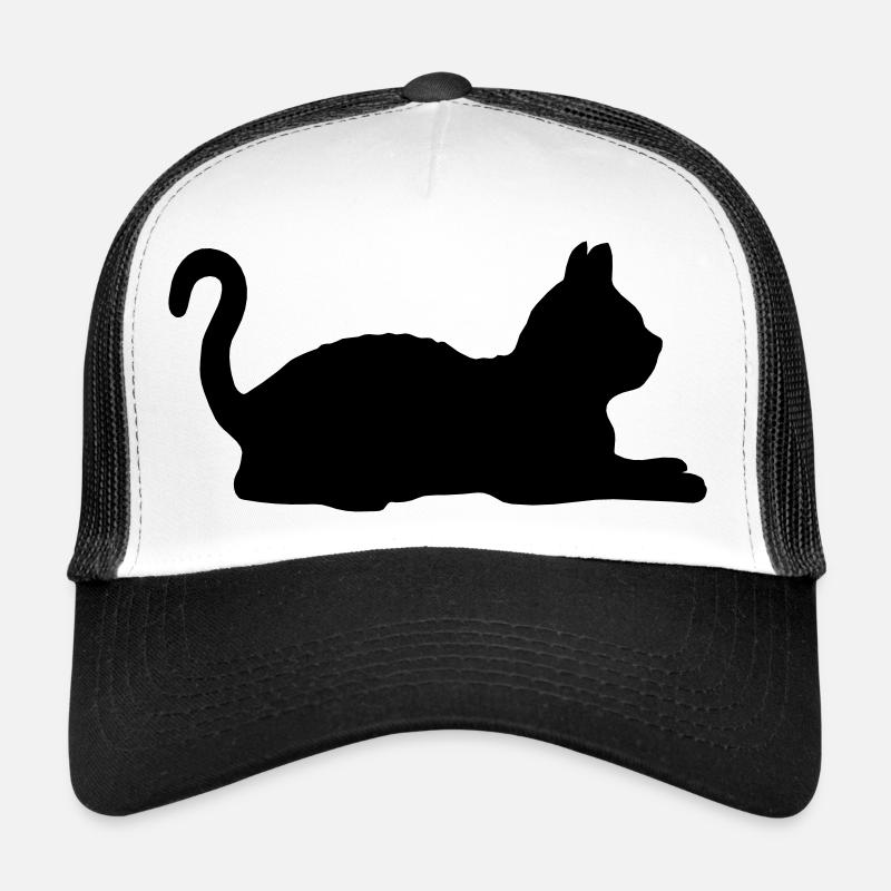 Love lying cat silhouette Trucker Cap
