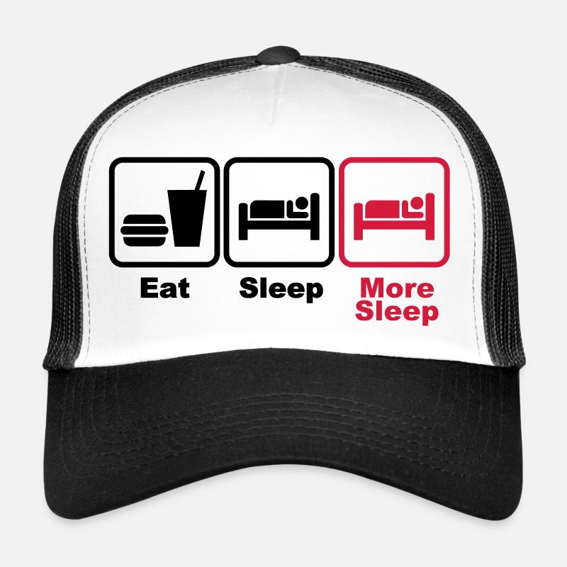 manger, dormir, plus 2c du sommeil - Casquette trucker  - blanc/noir