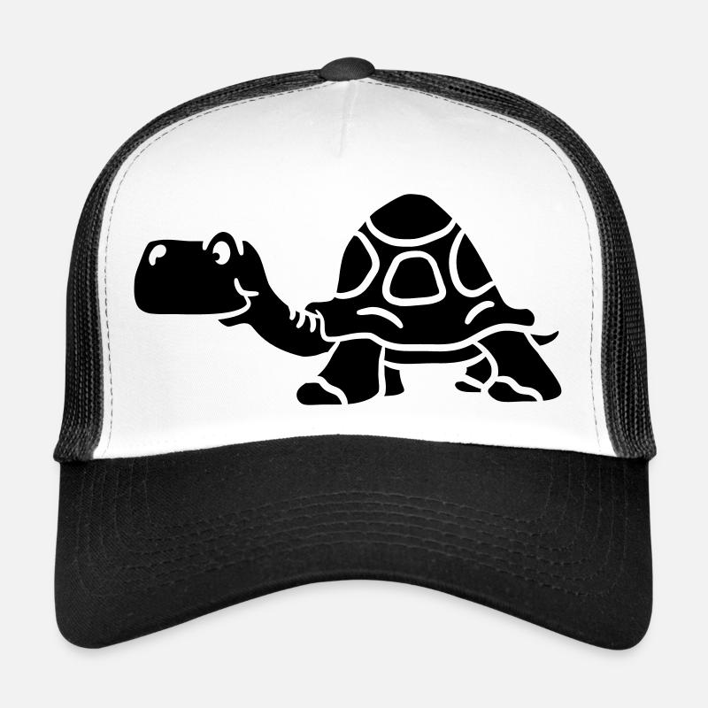 Old small cartoon black turtle Trucker Cap