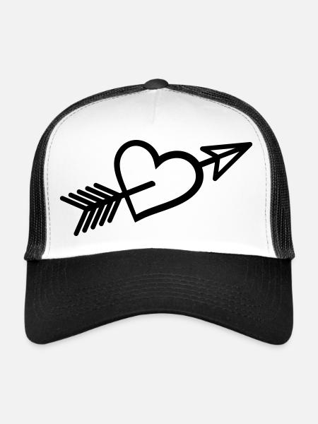 In love arrow through heart - Trucker Cap - white/black - Front