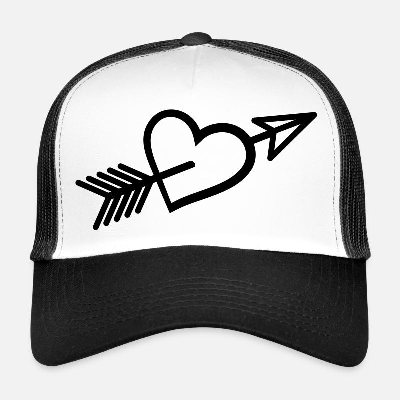 Dans l’amour flèche à travers le cœur Casquette trucker 