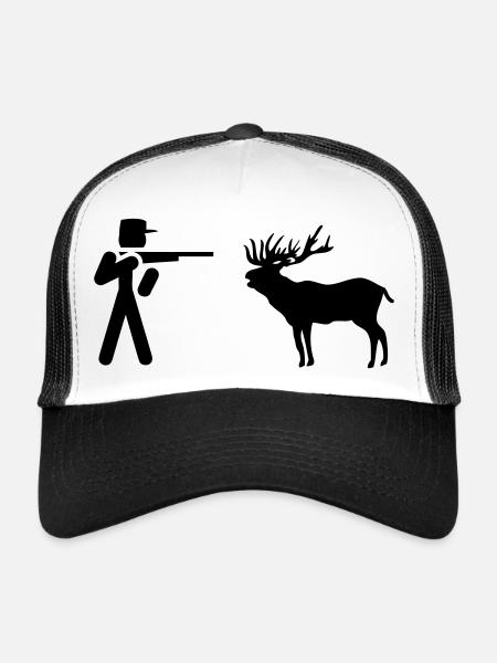 Chasseur sauvage - Casquette trucker  - blanc/noir - Devant