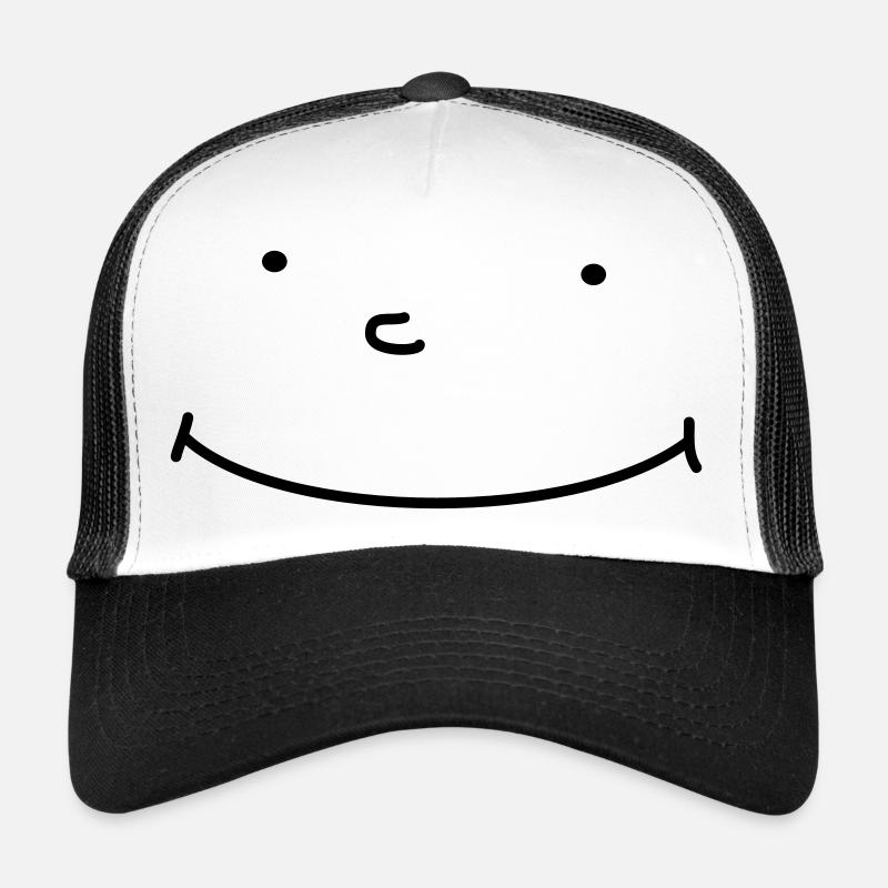 New Smiley - Trucker Cap - Weiß/Schwarz