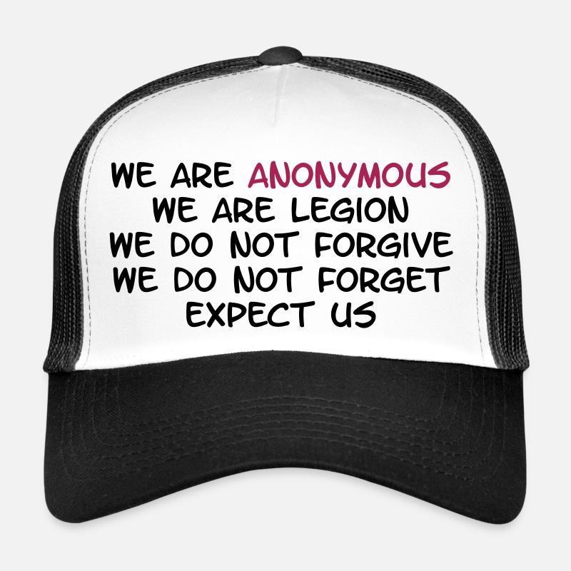 [NL] Anonymous - Trucker Cap - Weiß/Schwarz