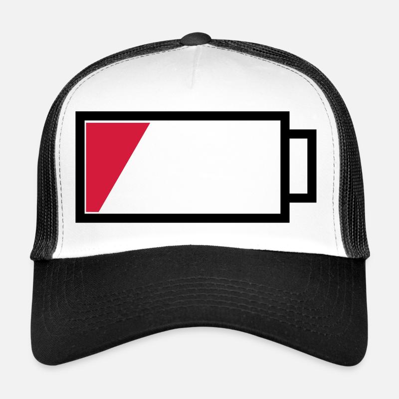 Akku leer - Trucker Cap - Weiß/Schwarz