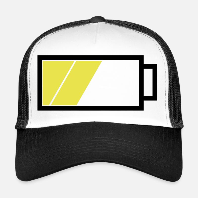 Akku halbvoll - Trucker Cap - Weiß/Schwarz