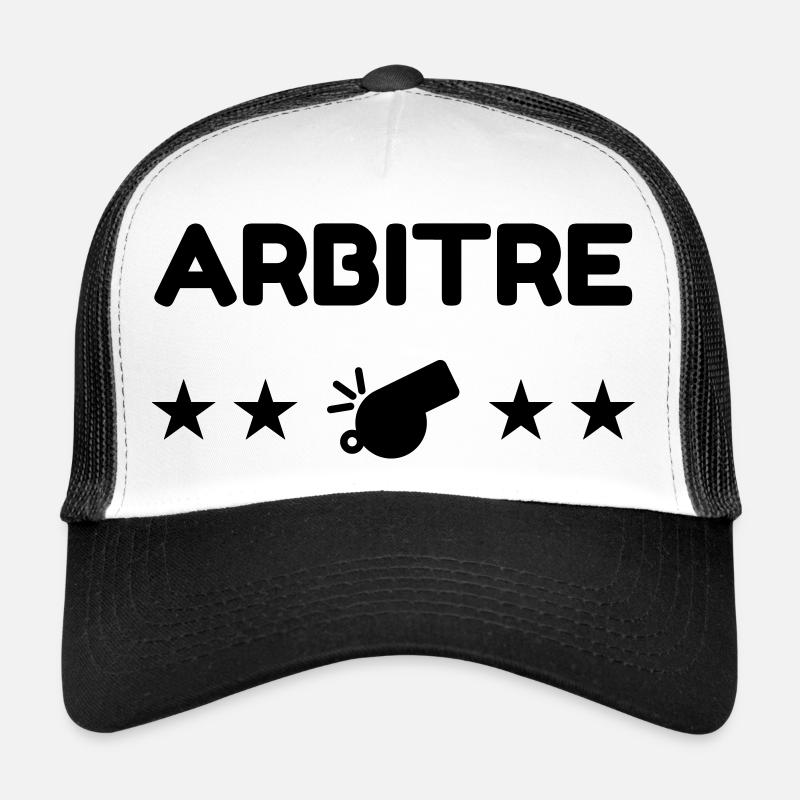 Arbitre / Arbitrage / Sport / Sifflet - Casquette trucker  - blanc/noir