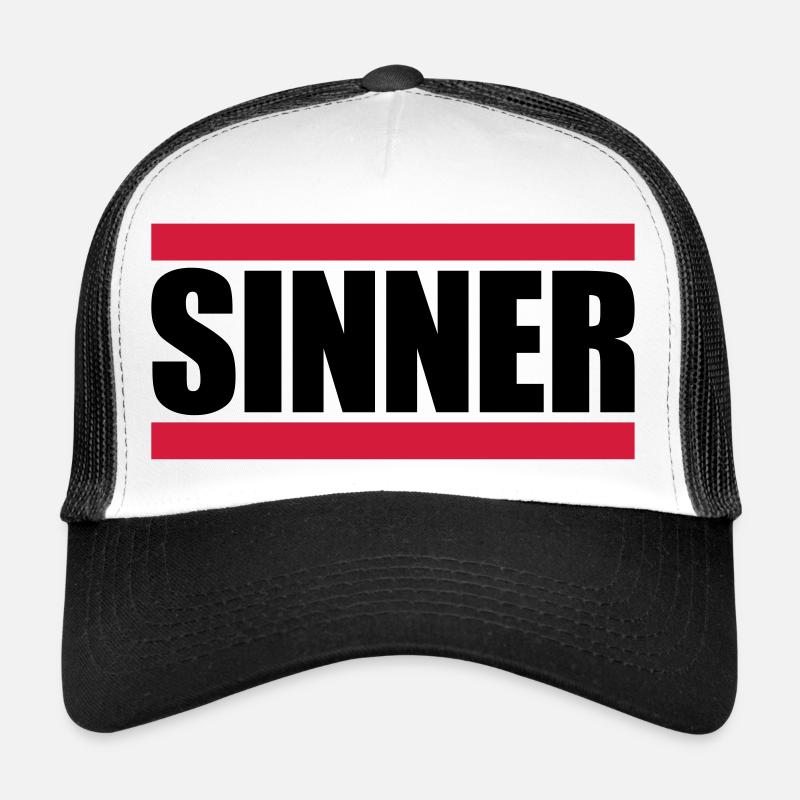 Sinner Text Logo Trucker Cap