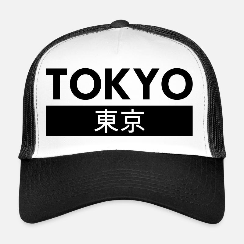 Tokyo and Tokyo in Japanese script - Trucker Cap - white/black