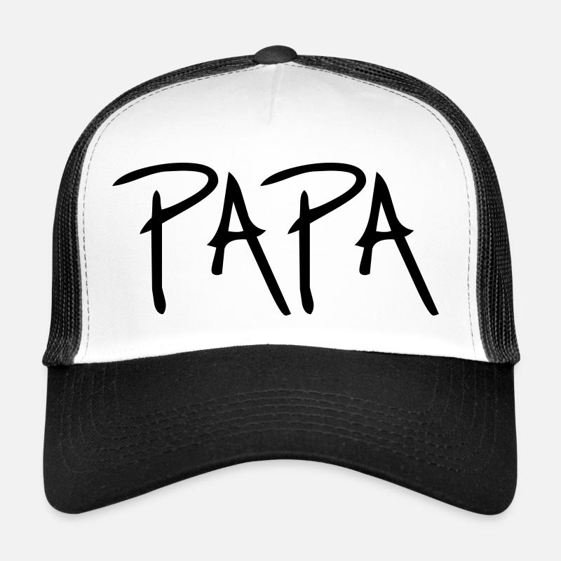 Papa - Casquette trucker  - blanc/noir