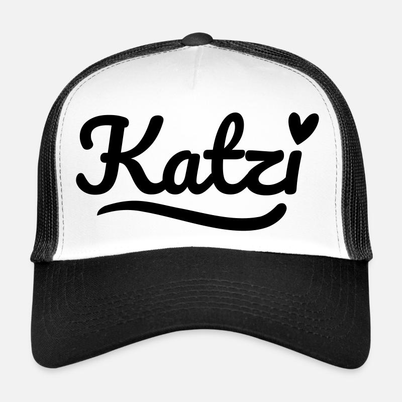 Katzi Schrift Herz - Trucker Cap - Weiß/Schwarz