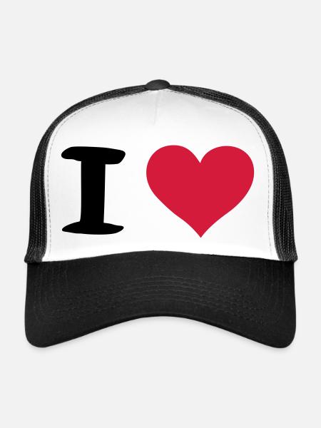 i heart - Casquette trucker  - blanc/noir - Devant