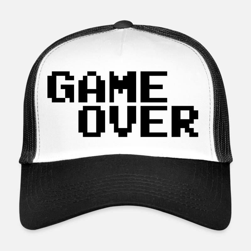Game over - pixelated retro lettering Trucker Cap