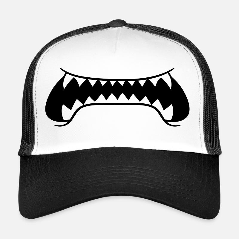 clip art sharp teeth big mouth eat gefaeh Trucker Cap