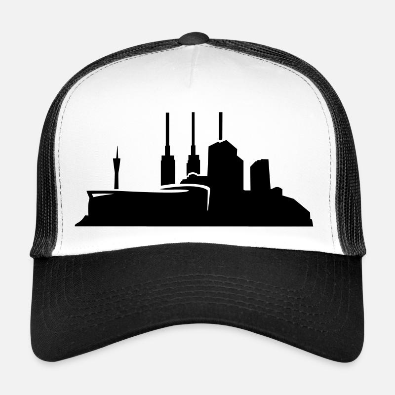 Hannover // Skyline // Silhouette // Skylineshirt - Trucker Cap - Weiß/Schwarz