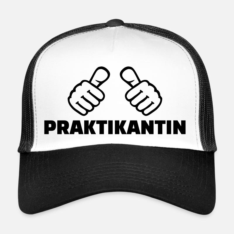 Praktikantin - Trucker Cap - Weiß/Schwarz
