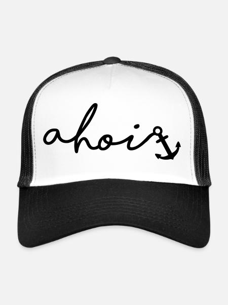 Ahoi - Casquette trucker  - blanc/noir - Devant