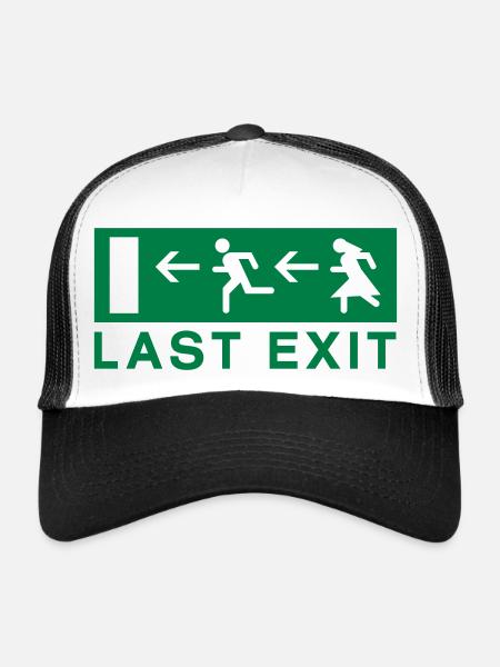 Last exit - Trucker Cap - white/black - Front