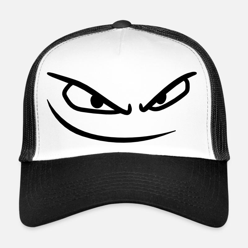 gesicht boese augen gefaehrlich gemein comic carto Trucker Cap