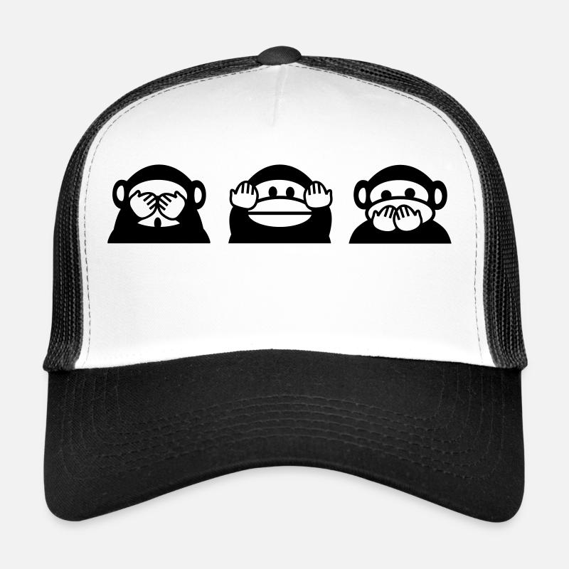 not see, not hear, nor speak Trucker Cap
