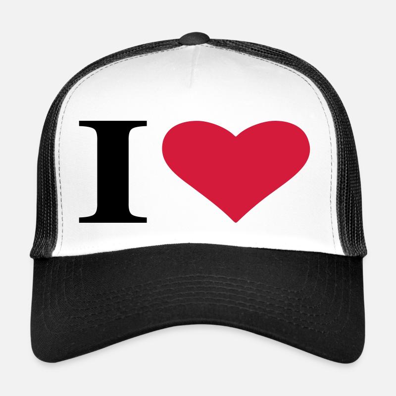 i love - Trucker Cap - Weiß/Schwarz