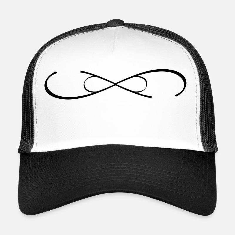 personalisierbar Doppel Infinity Symbol mit Namen - Trucker Cap - Weiß/Schwarz