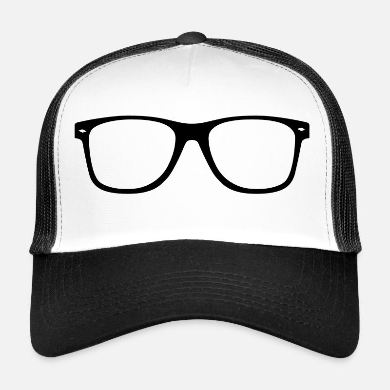 Brille - Trucker Cap - Weiß/Schwarz