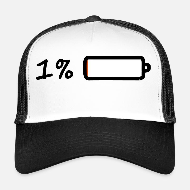 1 % batterie - Casquette trucker  - blanc/noir