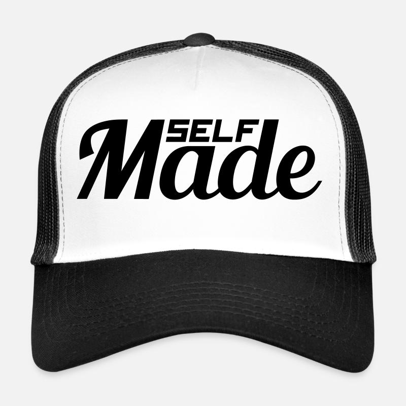 text erfolgreich schild logo reich self made man m Trucker Cap