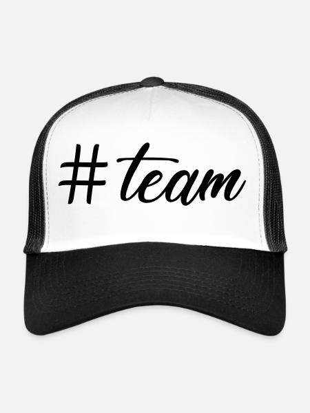 hashtag # team - Casquette trucker  - blanc/noir - Devant