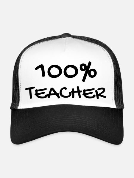 School Teacher Schule Lehrerin Ecole Prof Lehrer - Trucker Cap - white/black - Front