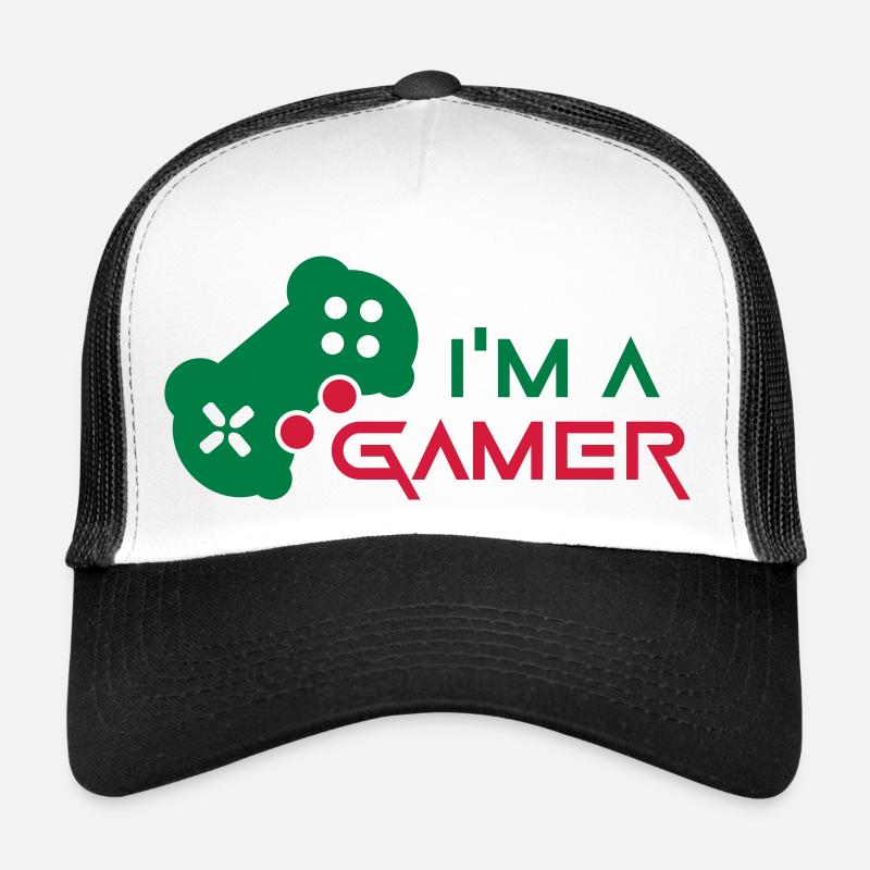 Gamer - Trucker Cap - Weiß/Schwarz