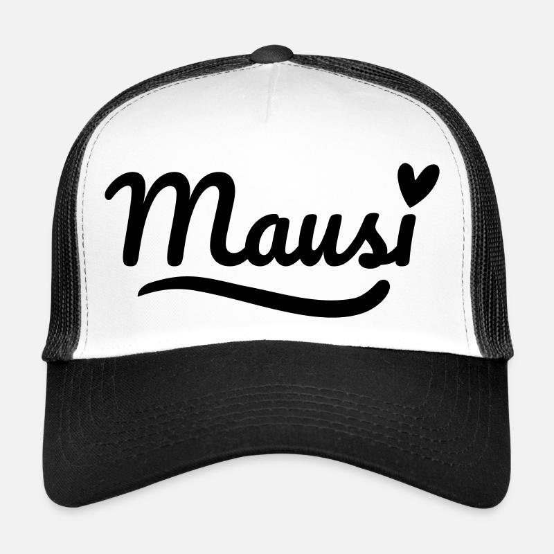 Mausi Schrift Herz - Trucker Cap - Weiß/Schwarz